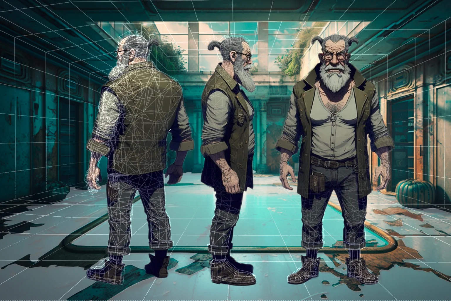 逐步3D角色创建工作流程展示从草图到最终模型