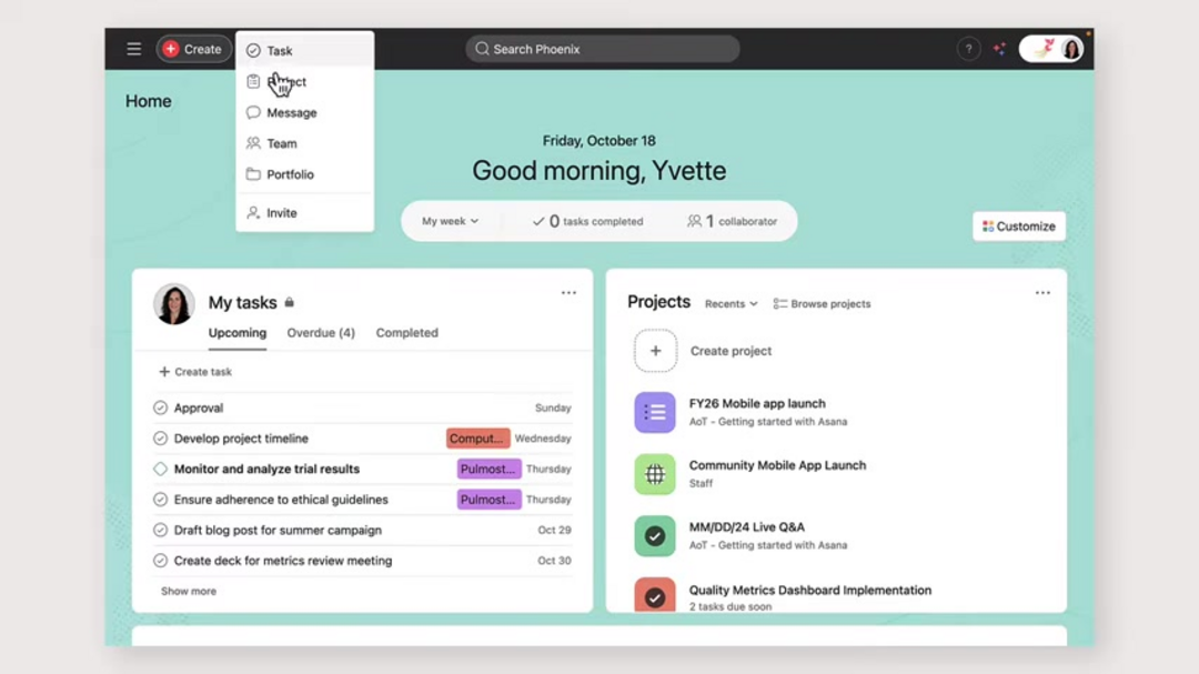 Asana AI 效益和功能集成的总结可视化