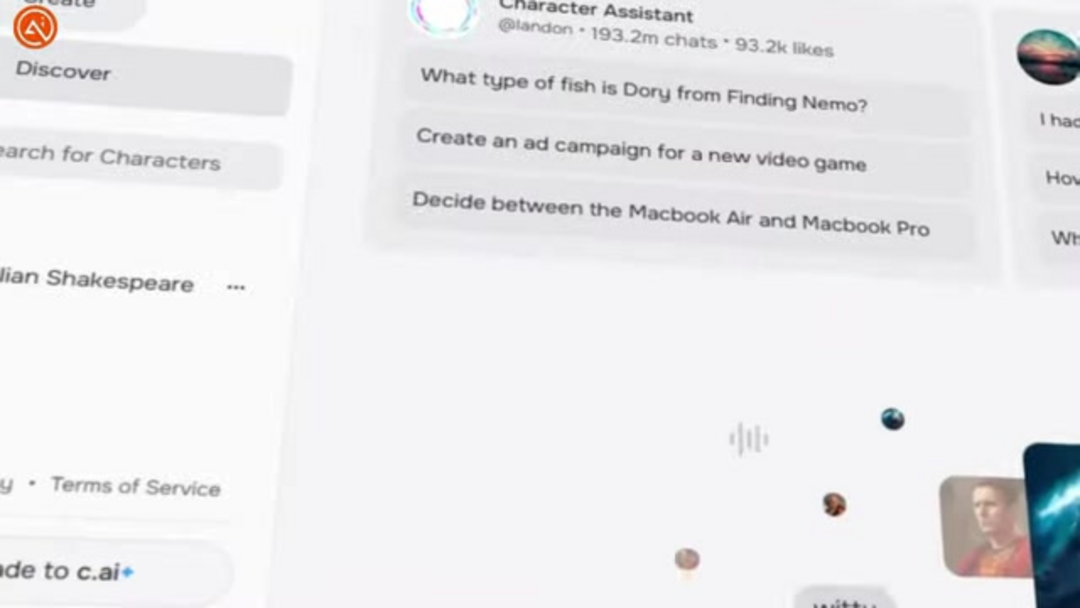 Character AI 社区共享平台显示用户创建的角色