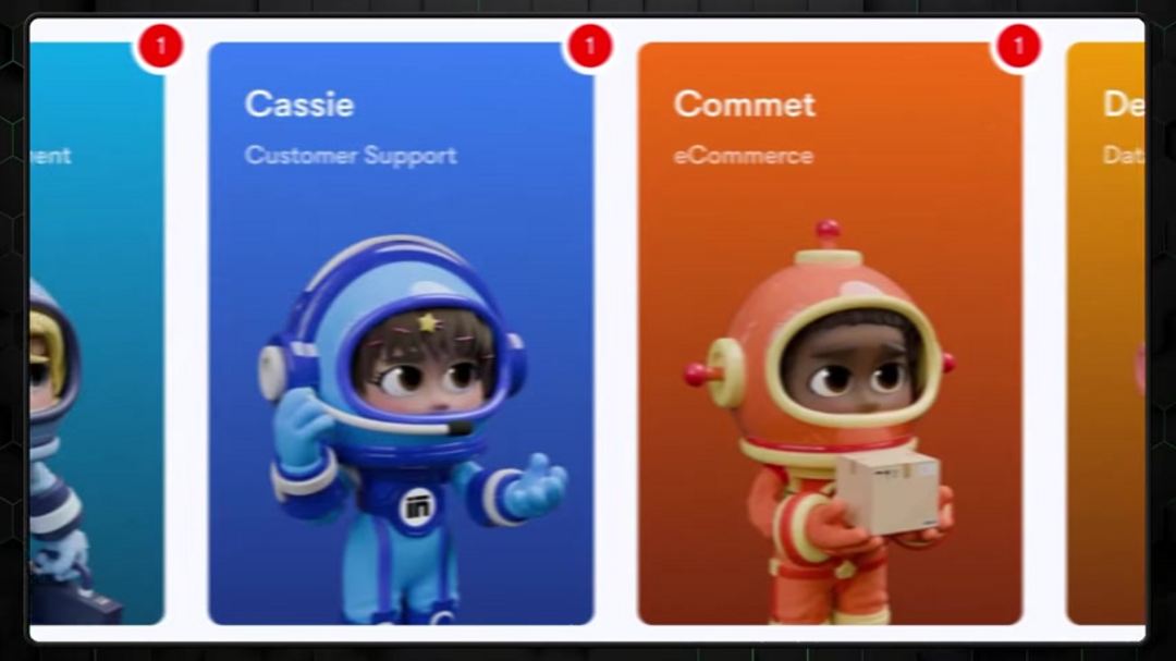 Sintra AI 界面显示多个 AI 助手和集成选项