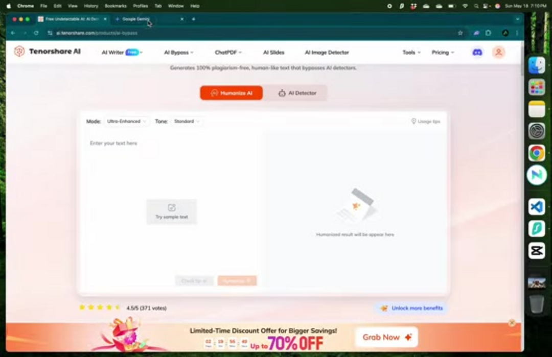 Tenorshare AI仪表板显示多个写作工具