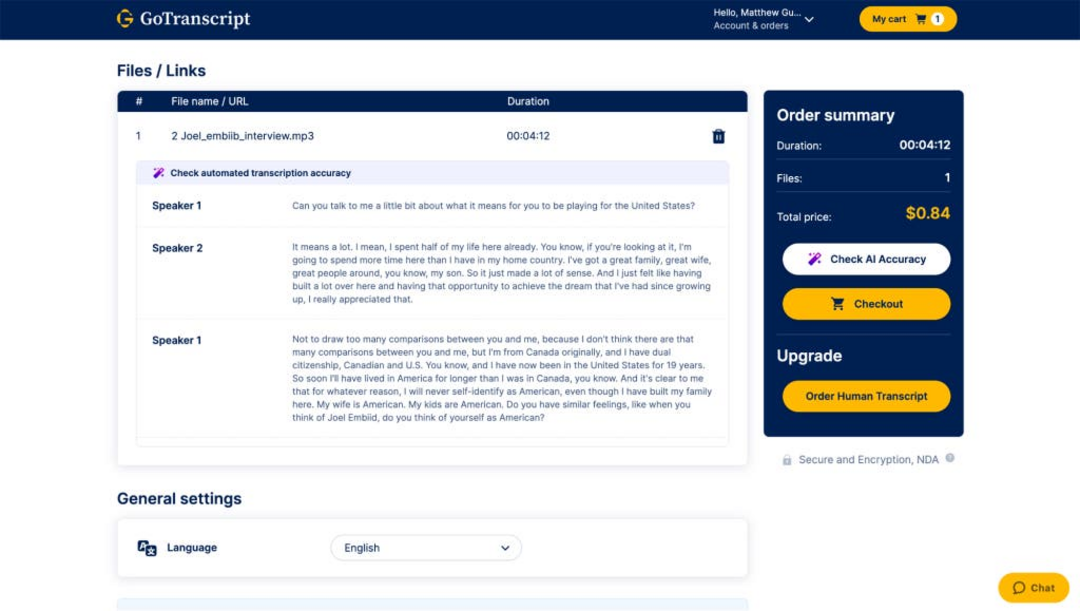 Rontgen transcription preferences interface showing API configuration options