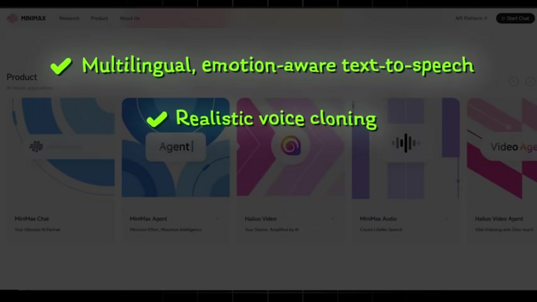 MiniMax Audio voice cloning interface with sample audio waveforms