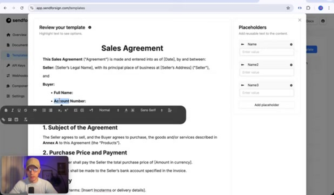 Interface des tables de données n8n montrant la structure des colonnes et des exemples de données de contrat
