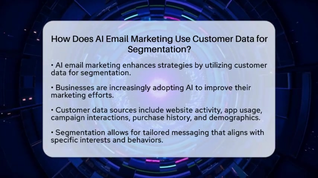 Tableau de bord d'intégration IA de Mailchimp montrant la segmentation et les analyses