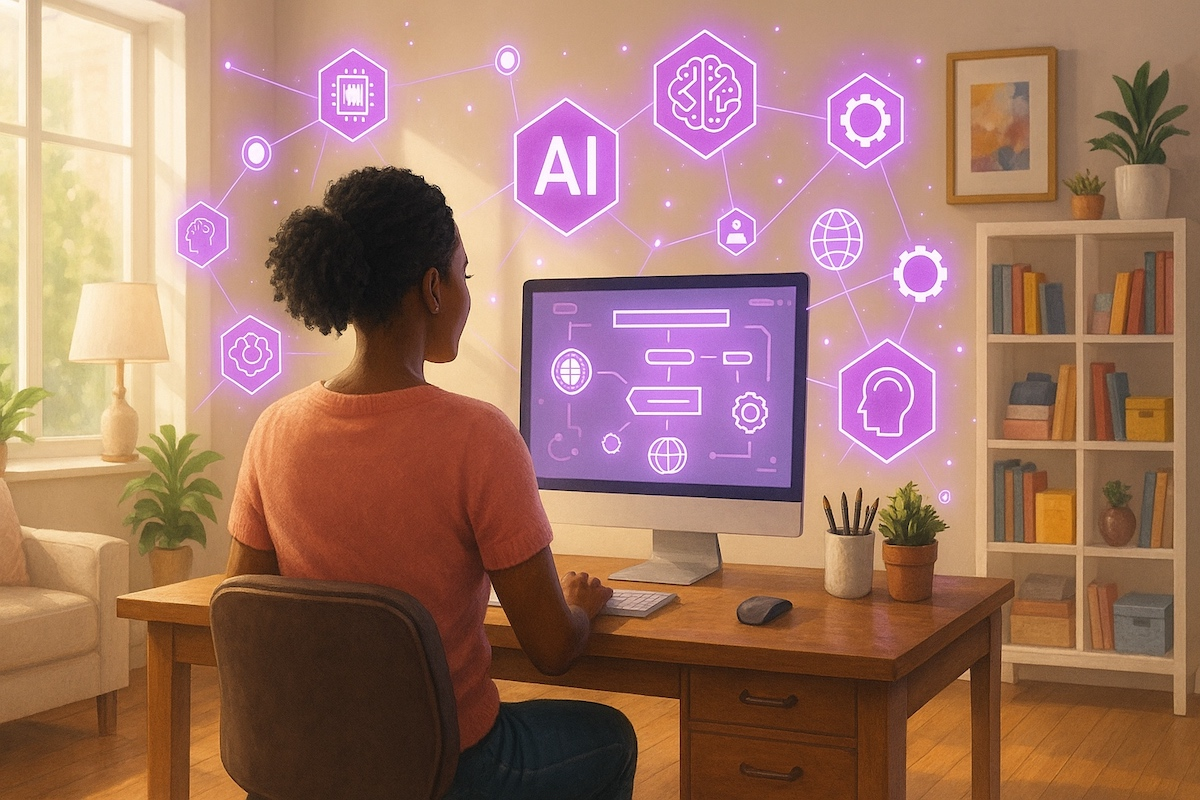 Résumé visuel des avantages de l'IA pour les coachs montrant les gains d'efficacité, la personnalisation et les métriques de croissance commerciale