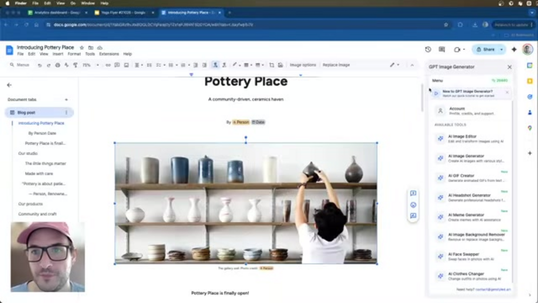 AI 图像编辑器界面显示图像转换前后的对比