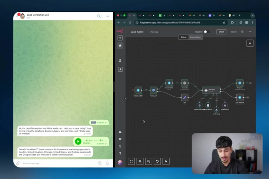 Visual summary of Lead Joe workflow showing data flow from trigger to final report delivery