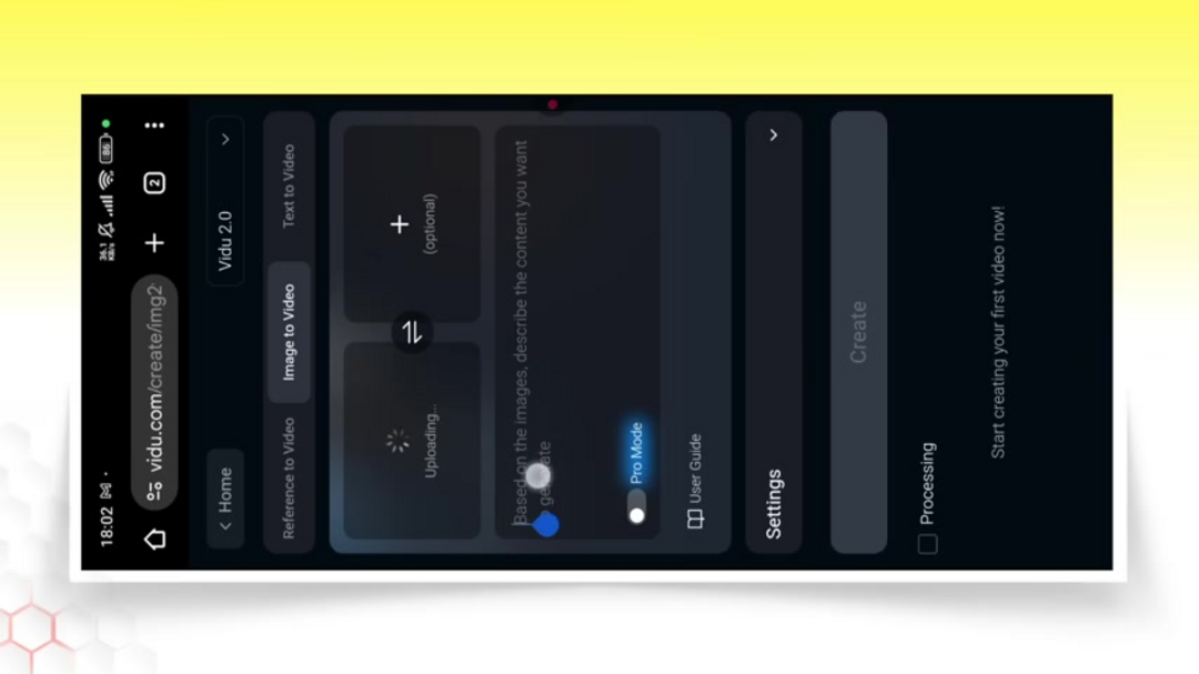 Интерфейс загрузки видео, показывающий процесс выбора для AI-влога обезьяны