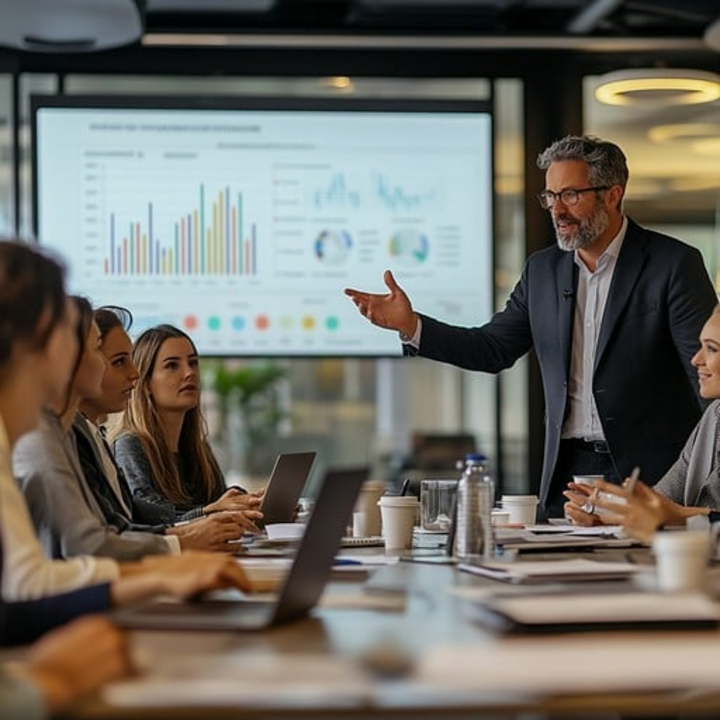 Diagrama de flujo de trabajo visual que muestra el proceso de creación de presentaciones con IA desde la investigación hasta el diseño final