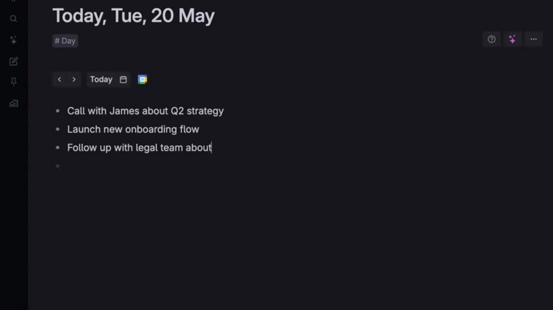 Tana meeting summaries and transcripts with timestamped action items