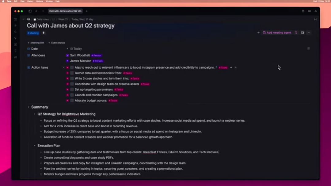 Tana pricing and subscription information dashboard
