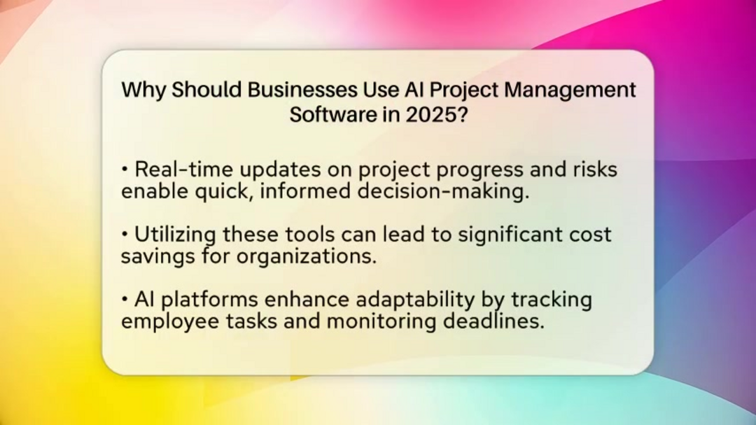 AI project management interface showing task automation and team collaboration features