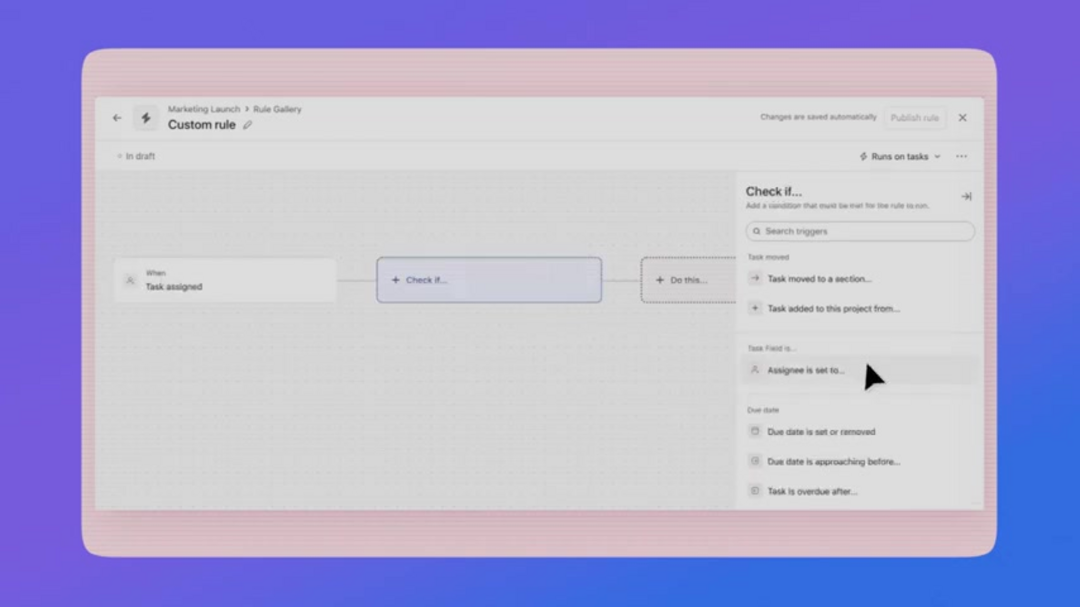 Tableau de bord Asana montrant plusieurs vues de projet et fonctionnalités de collaboration d'équipe