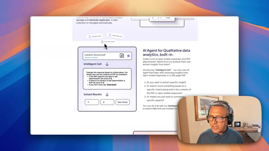AI data analysis workflow showing automated processing of qualitative information