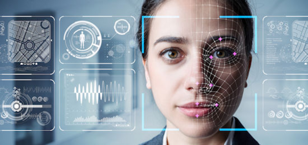 Technical diagram showing face recognition workflow with masked images