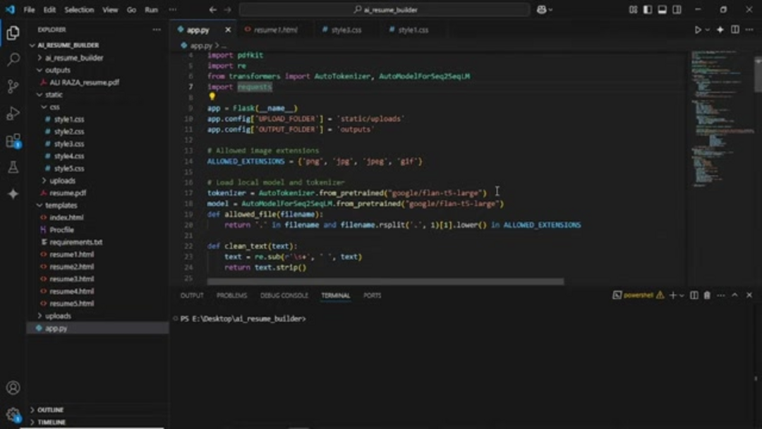 AI 简历生成器中的基本文件及其功能