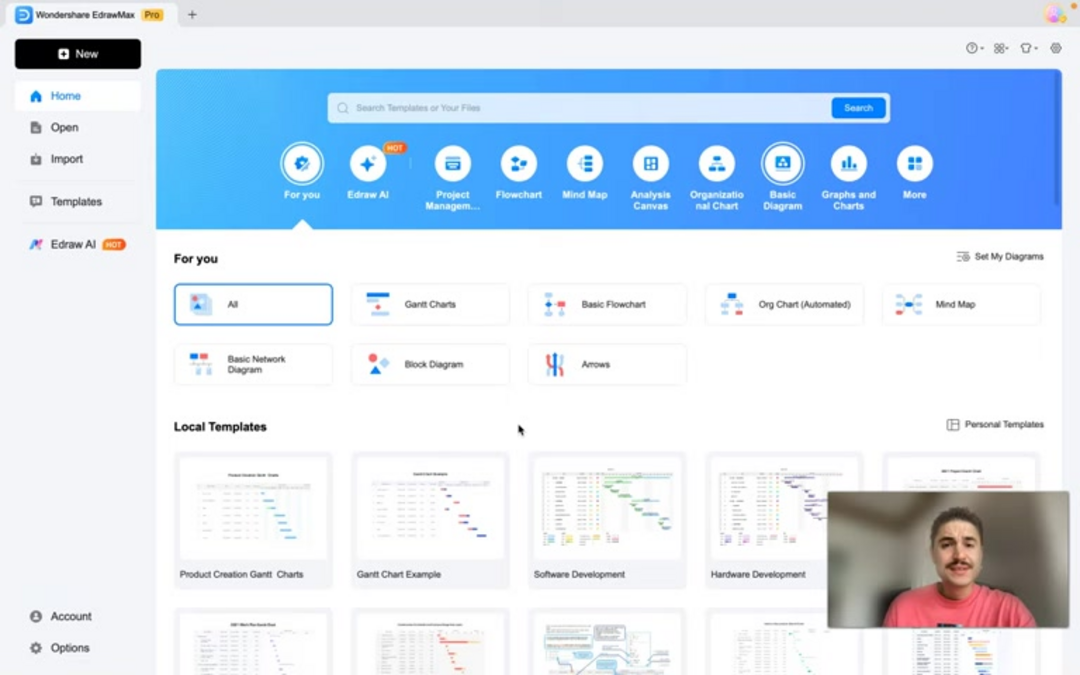 EdrawMax 编辑界面显示文本格式化和设计选项