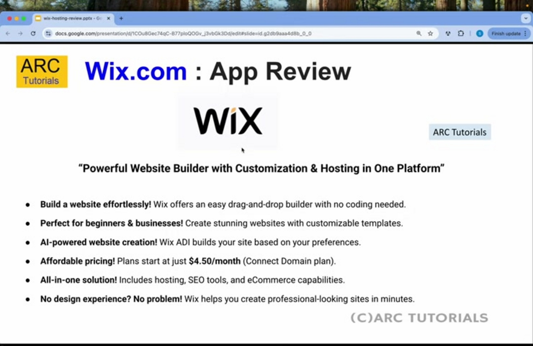 Wix 仪表板和小企业网站的模板示例