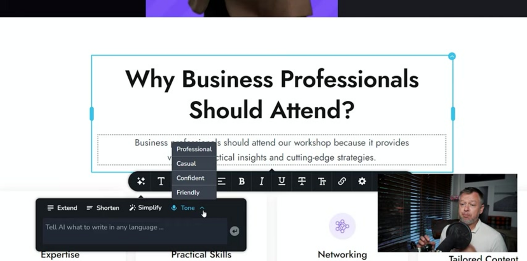 使用Brizy AI生成口号的逐步过程