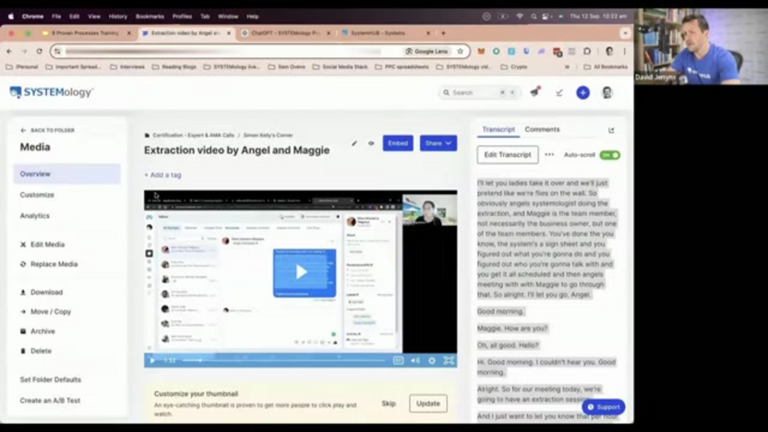 Step-by-step workflow showing video recording to final SOP publication