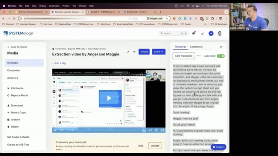 SystemHub interface showing SOP organization and management features
