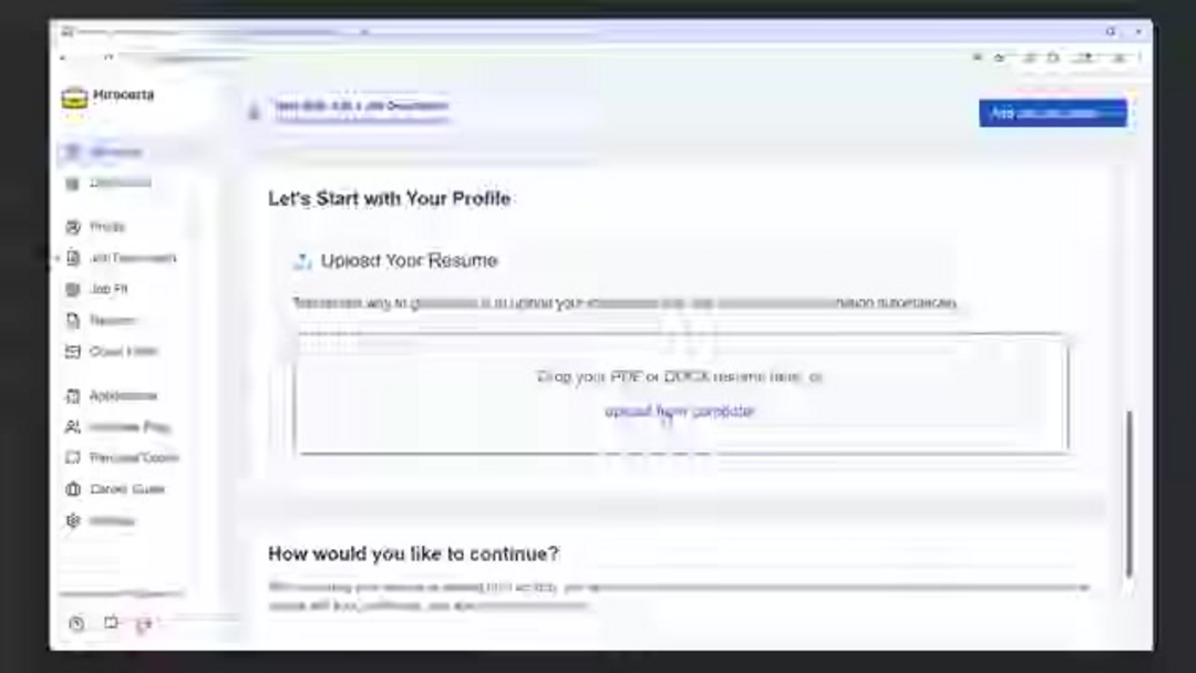 Hirecarta AI analyzing resume content and extracting key career achievements