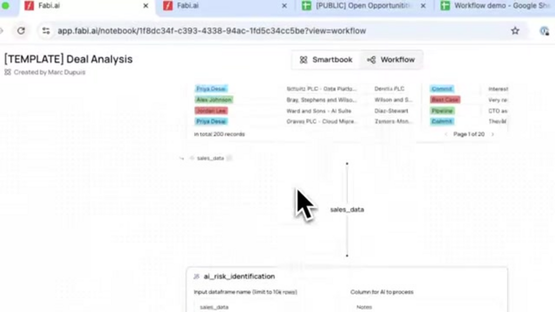 Интерфейс интеграции Google Sheets, показывающий конфигурацию импорта данных