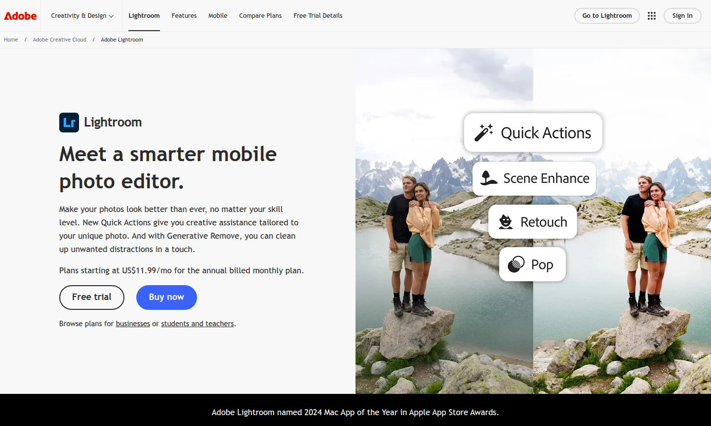 Lightroom application interface