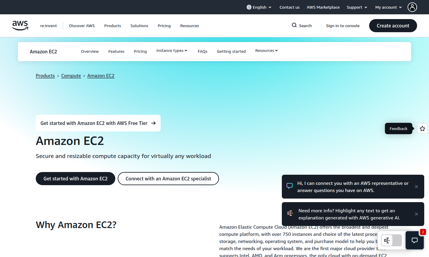 Amazon EC2 service thumbnail