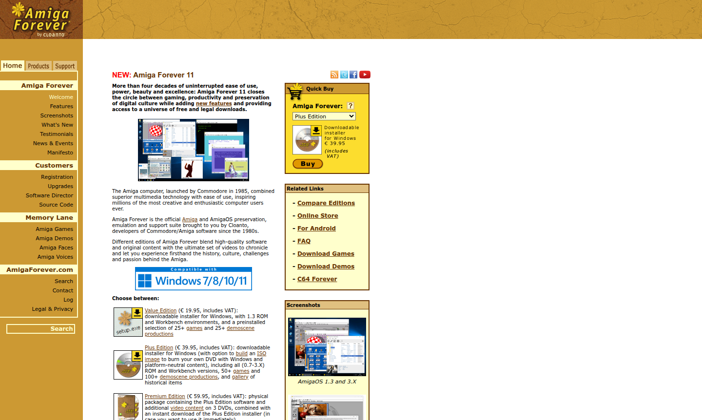 Amiga Forever software interface