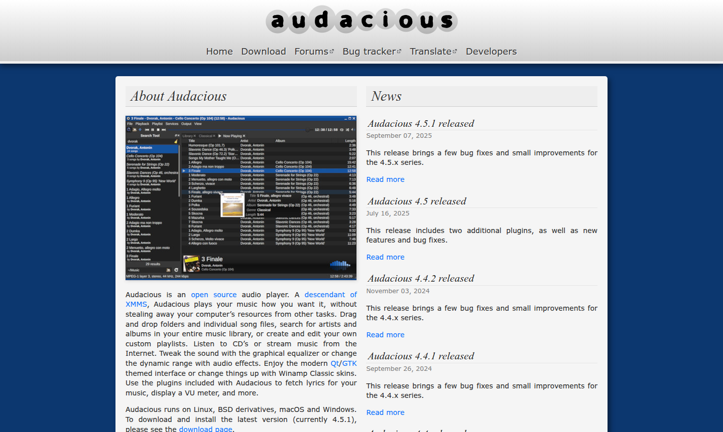 Audacious player interface