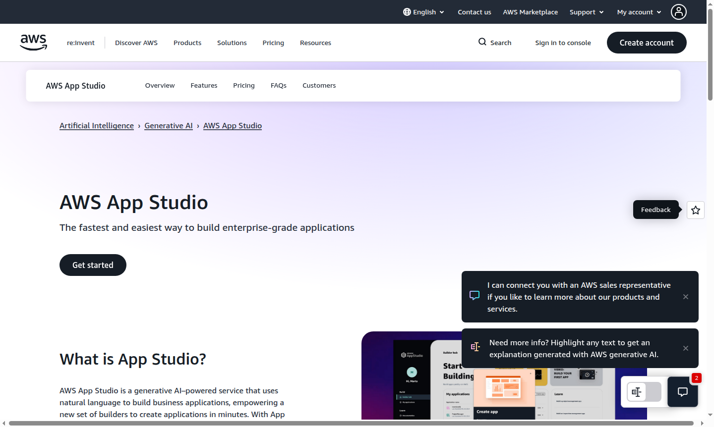 AWS App Studio application interface