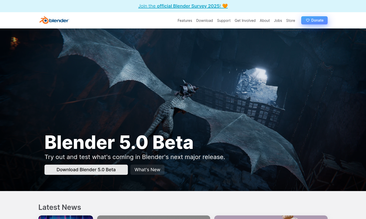 Blender software interface