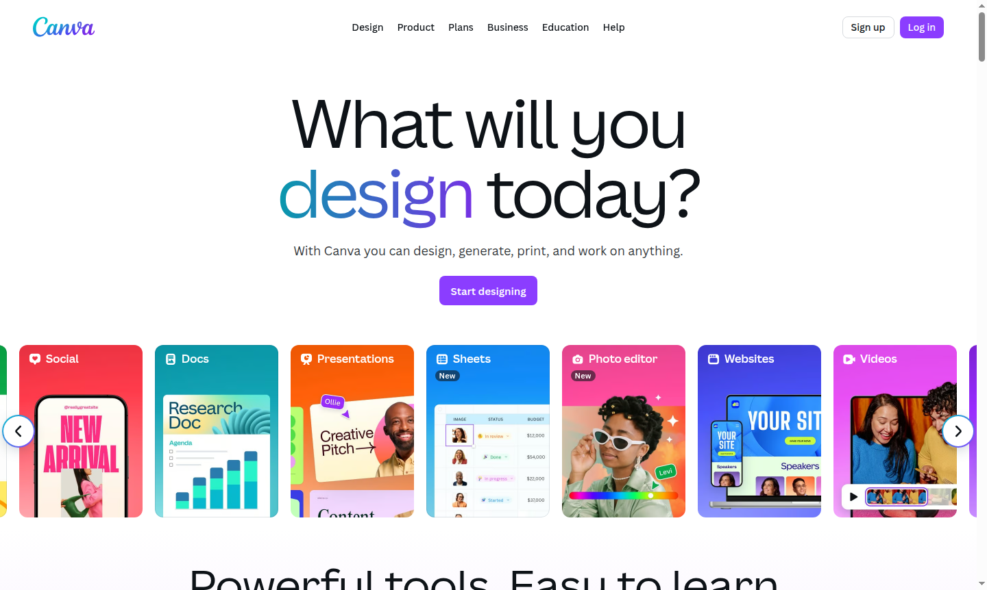 Canva tool thumbnail showing design interface and templates