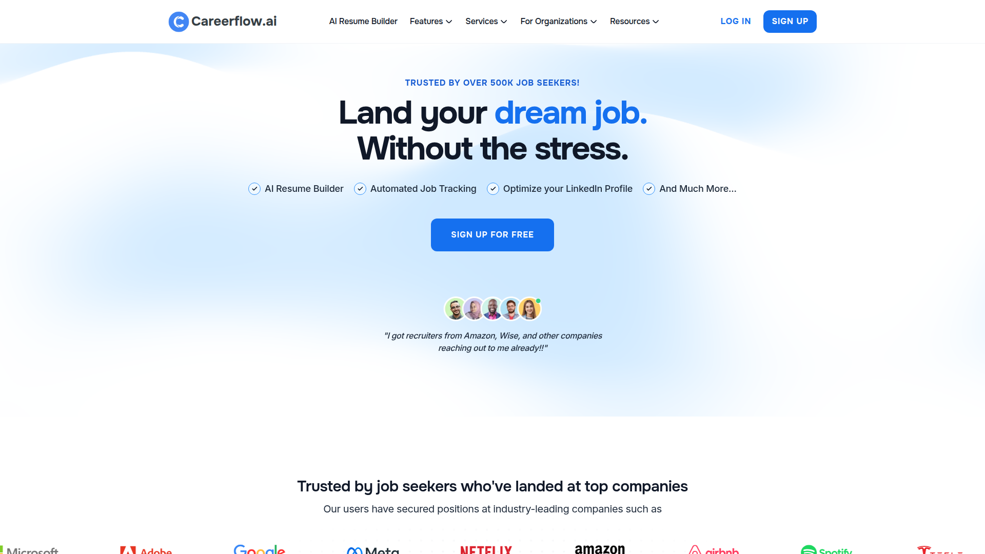 Plataforma de gestión de carrera Careerflow AI 1