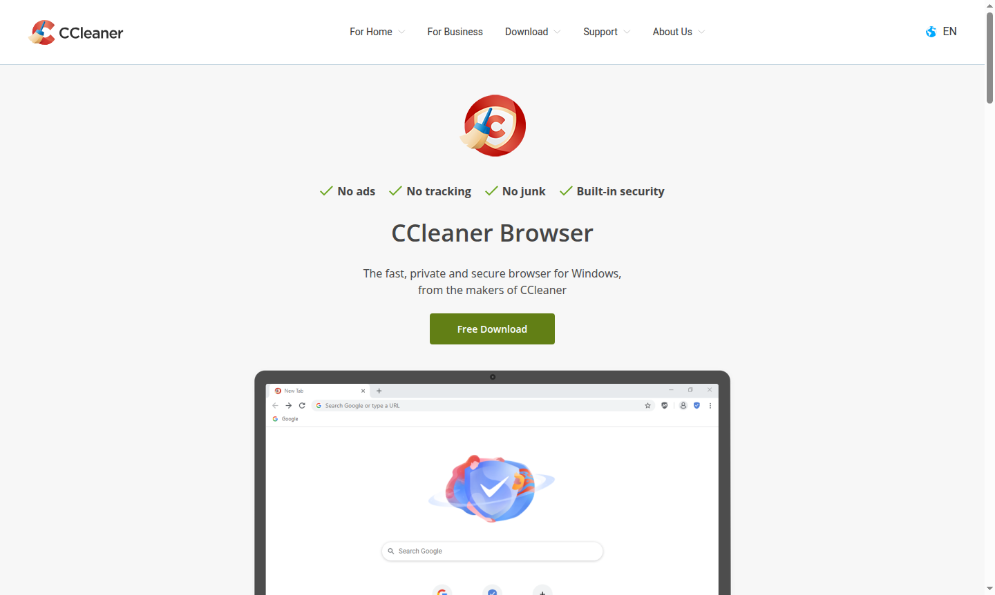 CCleaner Browser interface