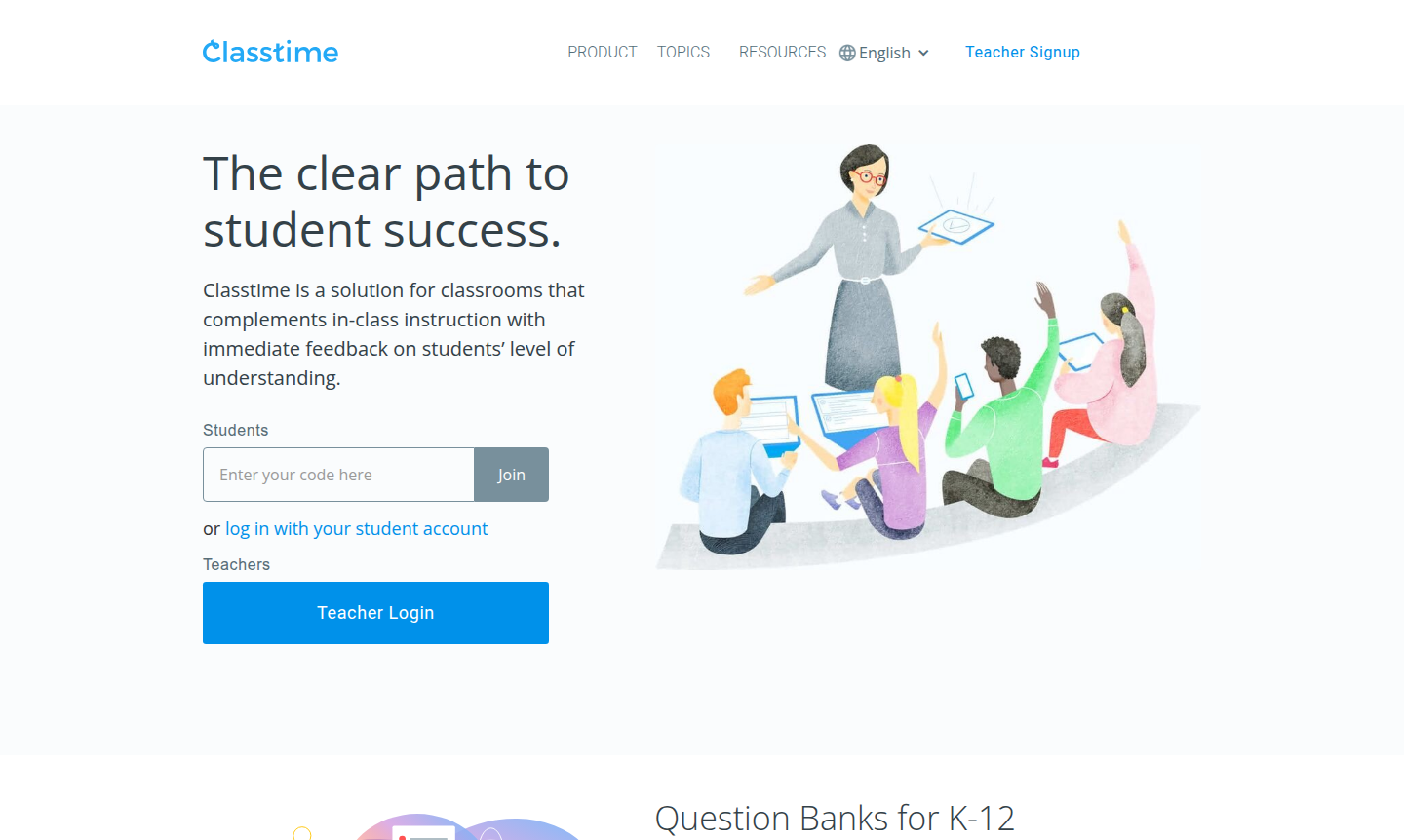 Classtime assessment interface