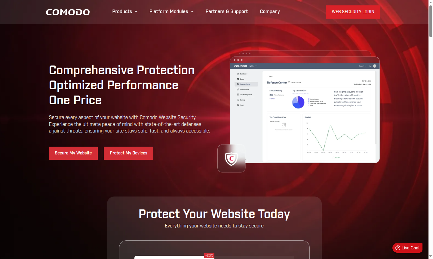 Comodo Website Security Interface