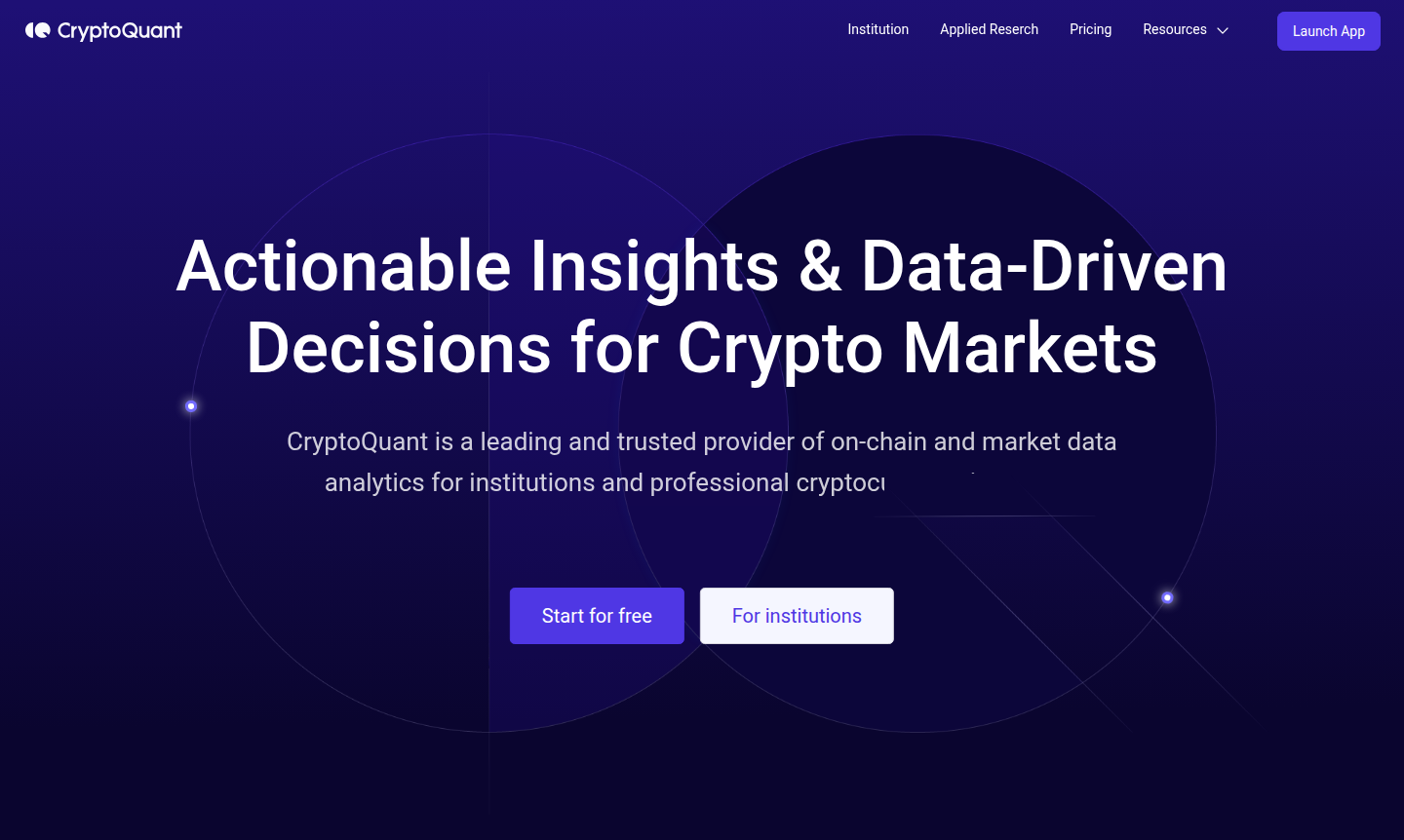 CryptoQuant analytics dashboard