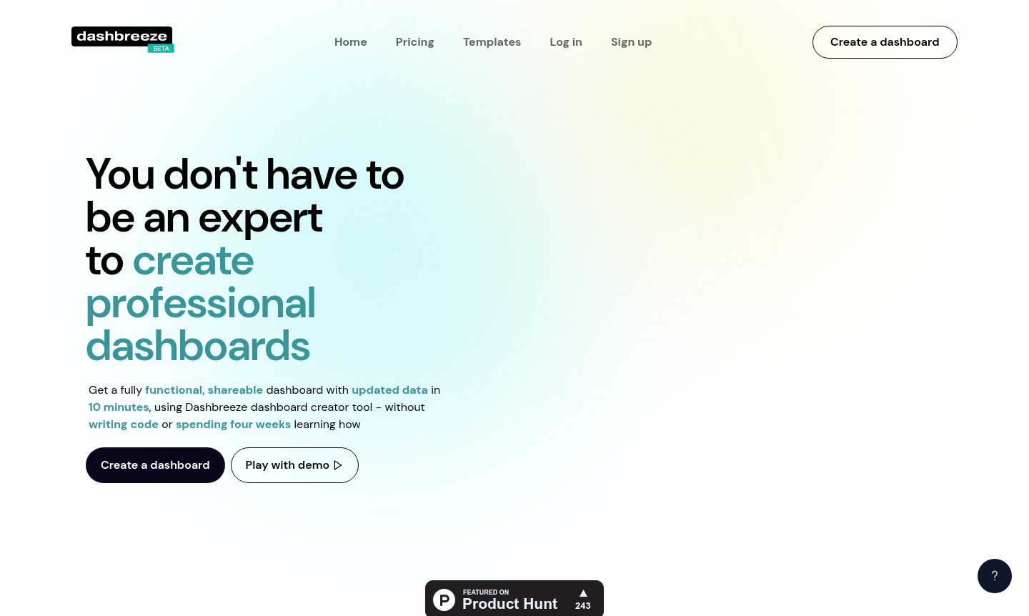 Dashbreeze dashboard example