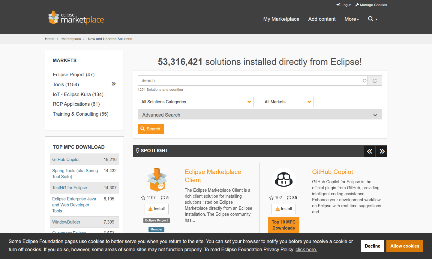 Eclipse Marketplace overview