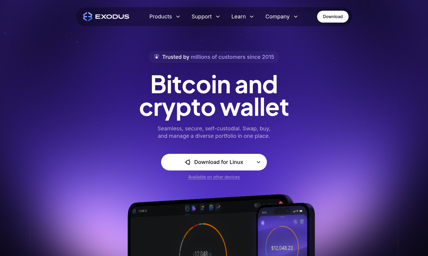 Screenshot of Exodus wallet interface