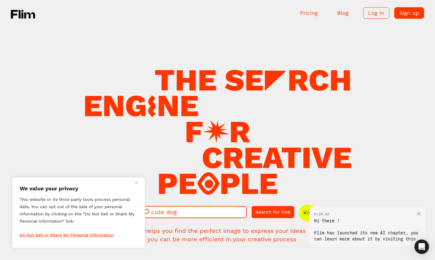Thumbnail for Flim tool showing video stills database interface