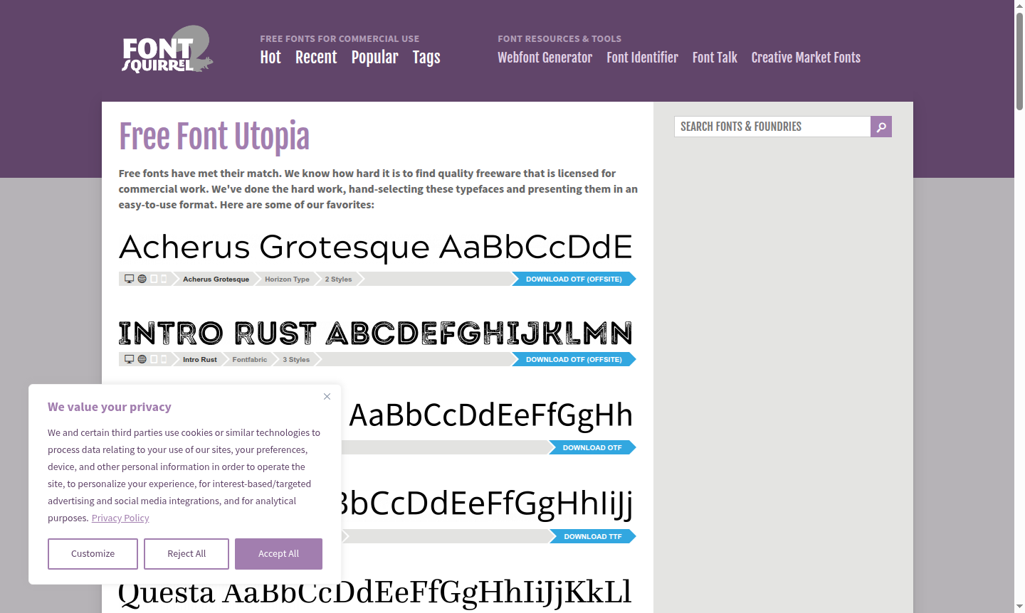 Font Squirrel tool thumbnail