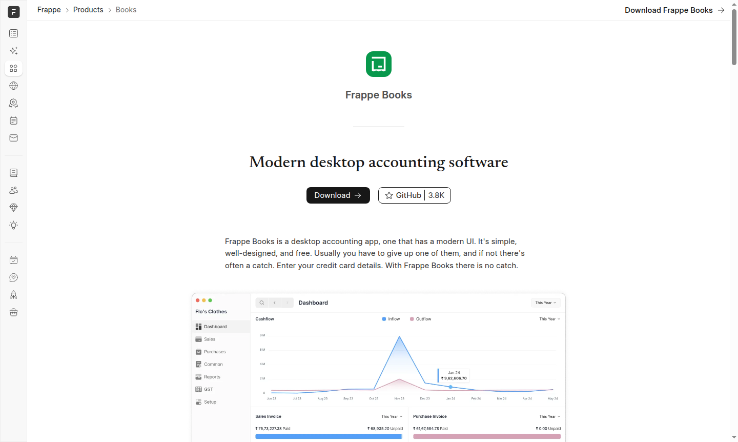 Frappe Books application interface