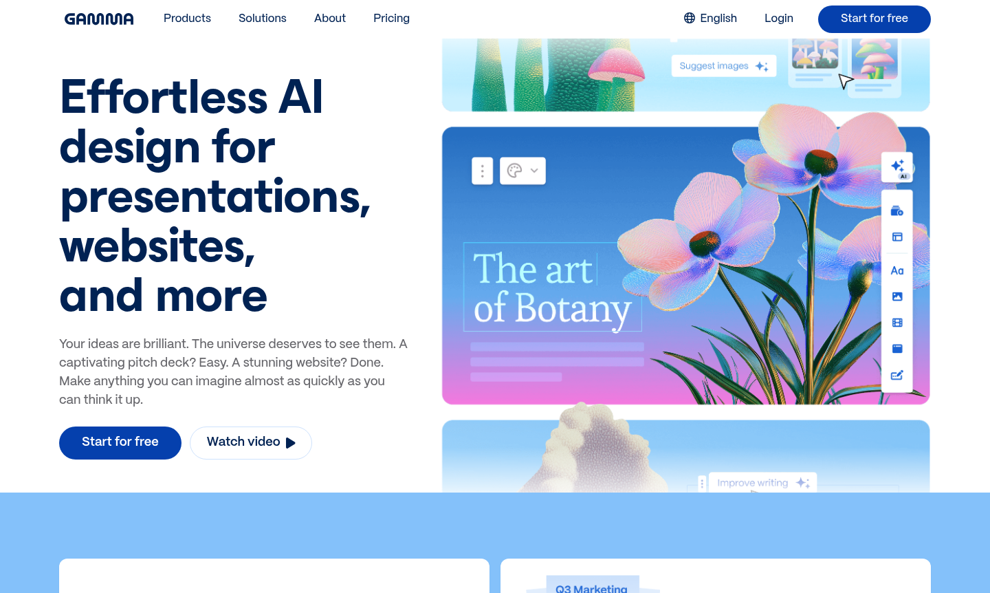 Preview of Gamma interface