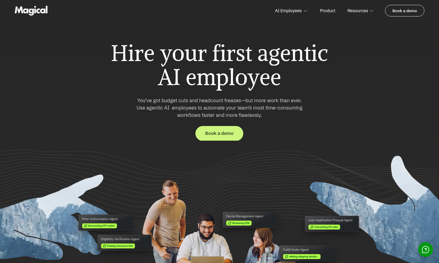 Magical AI automation platform interface showing workflow automation tools