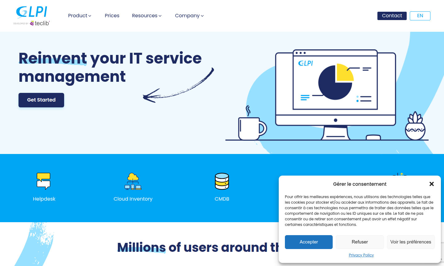 GLPI platform interface
