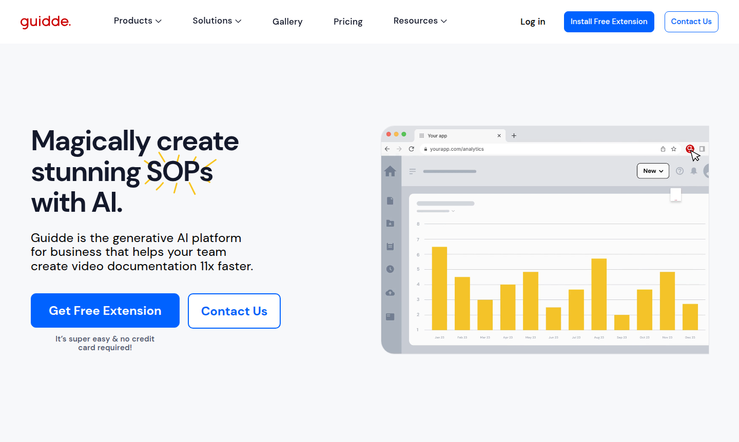 Guidde platform interface